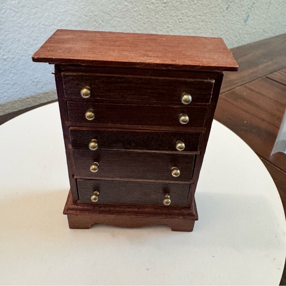 Other - Vintage dollhouse furniture tall dresser with drawers